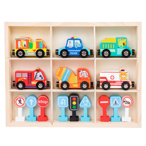 Children's puzzle magnetic transportation wooden toy木质玩具