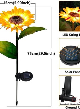 LED Solar Sunflow Outdoor Lawn Light IP65 Watproof Paw