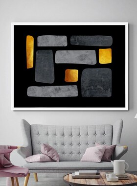Gold Texture Geometric Poster Abstract Wall Art Canvas Pain