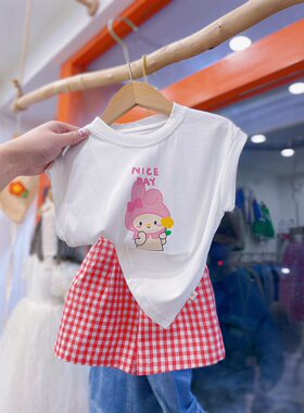 女童套装夏季女宝宝纯棉卡通短袖