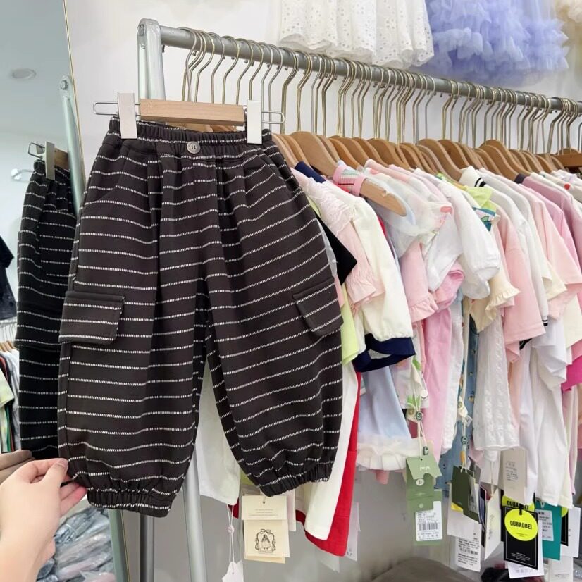 小乖乖儿童条纹裤春秋款卫裤子潮