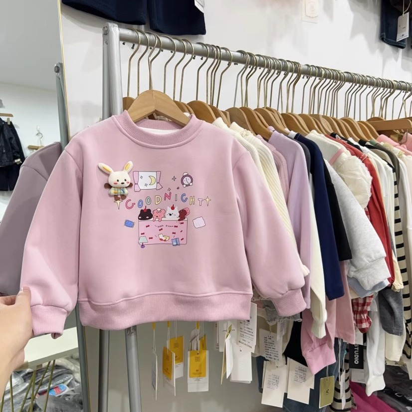 女童加绒卫衣冬季可爱一体绒上衣