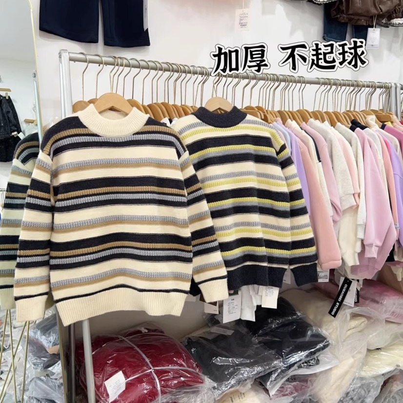 不起球男童毛衣冬季针织衫套头潮