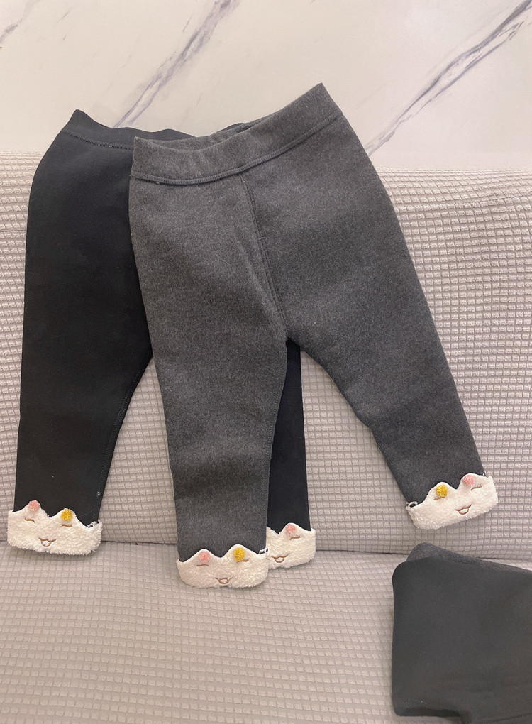 加厚加绒打底裤女童秋冬外穿儿童冬季一体绒裤子女孩保暖磨毛棉裤