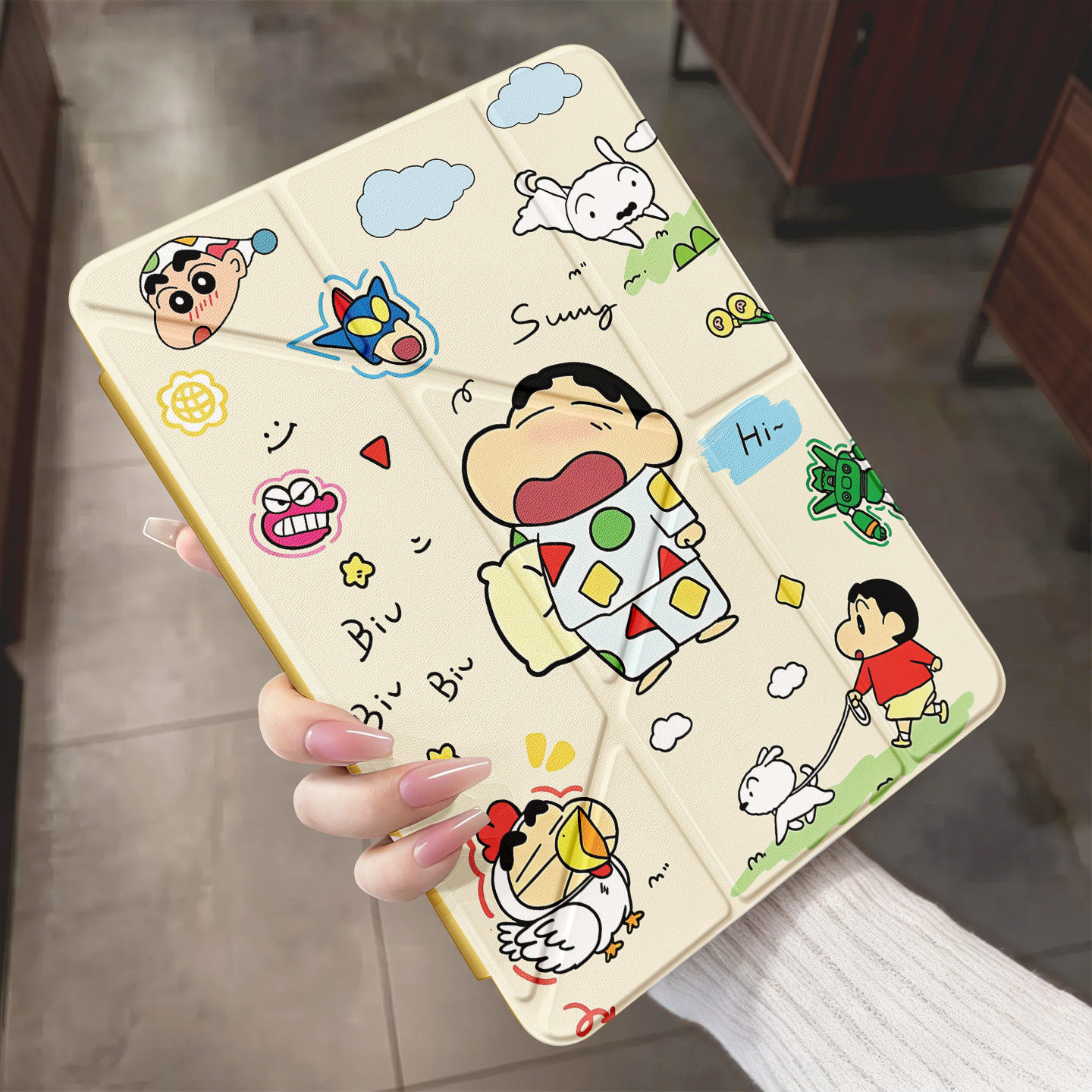 qboss适用iPad9保护壳2021新款苹果ipad12平板套第8代亚克力六a16带笔槽air5轻薄透明10.2英寸pro11枕头哈欠
