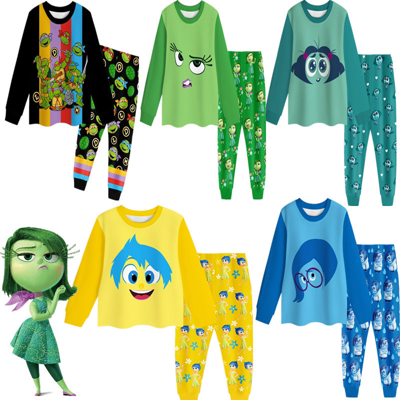 Inside Out 2头脑特工队儿童睡衣春秋长袖家居服套装小童内衣乐乐