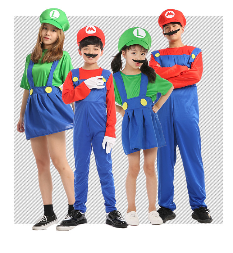 儿童马里奥衣服超级玛丽服装