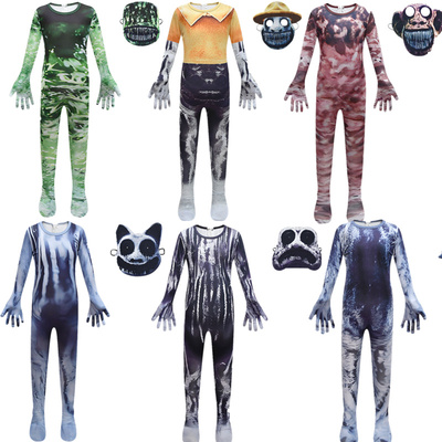 万圣节儿童服装cosplay畸形动物园连体紧身衣男童zoonomaly衣服