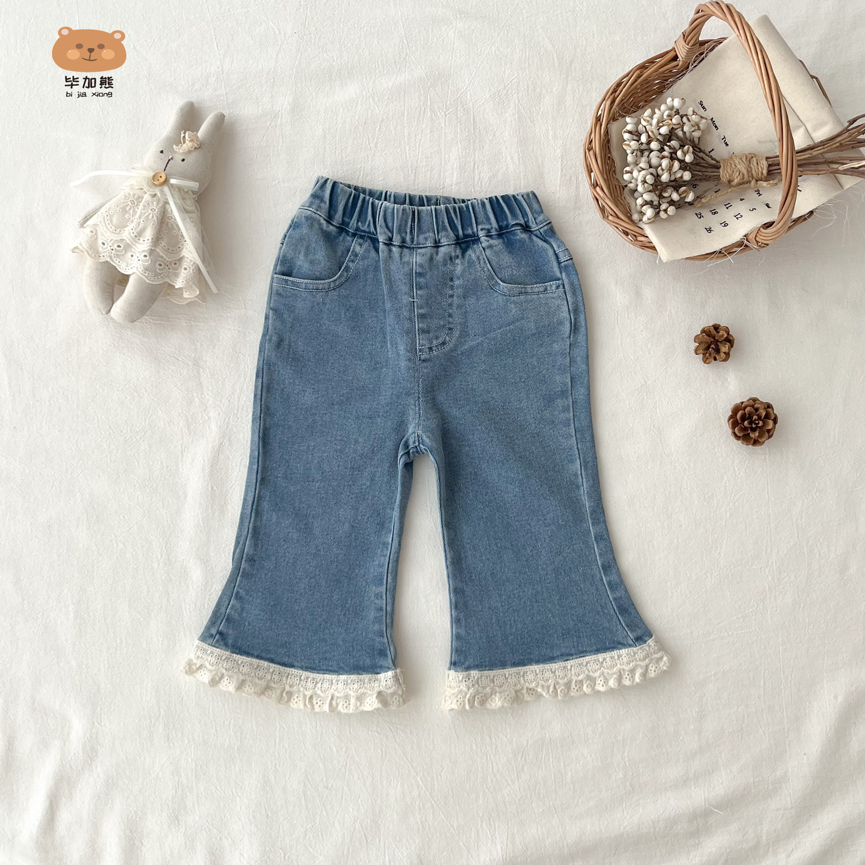 女宝宝秋装儿童牛仔喇叭裤