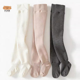 儿童连裤袜女童打底裤秋冬加绒加厚保暖显瘦长筒袜子螺纹针织裤袜