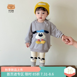 女童寶寶外出衛(wèi)衣卡通長袖 兒童秋季 2025新款 分體套裝 兩件套春秋季
