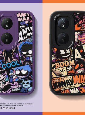 蓝紫漫画适用华为荣耀畅玩50plus手机壳新款30p畅玩20小羊皮honor40plus动漫创意20pro男小众m卡通高级感套