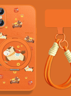 适用福气小马苹果x手机壳女新年iPhonexsmax新款挂绳xr磁吸xs小羊皮XR保护套全包防摔硅胶XSMAX可爱外壳