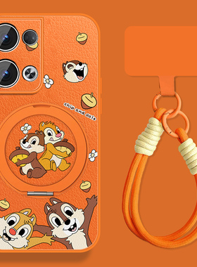 适用opporeno13手机壳女可爱Reno13pro松鼠奇奇新款挂绳Rano13磁吸0pp0小羊皮opop全包pr0防摔卡通保护套