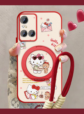 适用凯蒂猫咪vivos10手机壳女可爱s10pro新款挂绳S9e支架S7t小羊皮保护套vivi全包T2防摔viv0s6卡通外壳