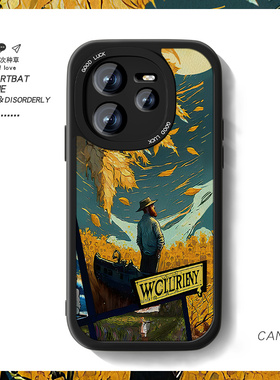 落叶梵高适用真我neo7se手机壳新款x男realmeGTneo6艺术小羊皮gt7pro油画oppo欧美防摔竞速版创意por女套