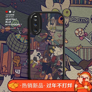 浮世绘鬼怪适用于iqooneo3手机壳的小羊皮z3新款iq00z5x男套neo855竞速版女vivoIQOOZ1全包iqooz6防摔创意套