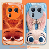 适用狐狸尼克oppofindx6手机壳女卡通Findx6pro新款 高颜值pr0可爱钢化玻璃0pp0保护套pr0全包防摔挂绳外壳