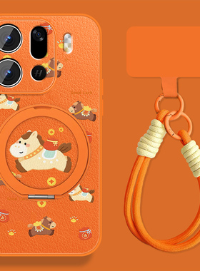 适用福气小马oppofindx9手机壳女新年Findx9ro新款挂绳findx9磁吸opop小羊皮0pp0保护套全包防摔可爱外壳