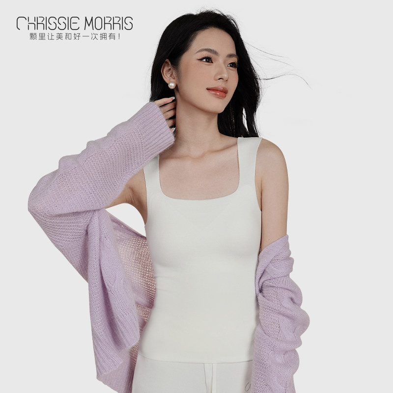 【李佳琦直播间时尚节】CMS颗里 “猫感”保暖背心女可拆卸胸垫