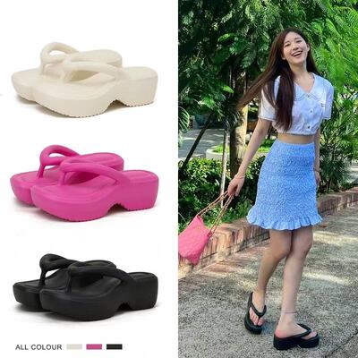 赵露思同踩屎感夹板拖鞋女鞋