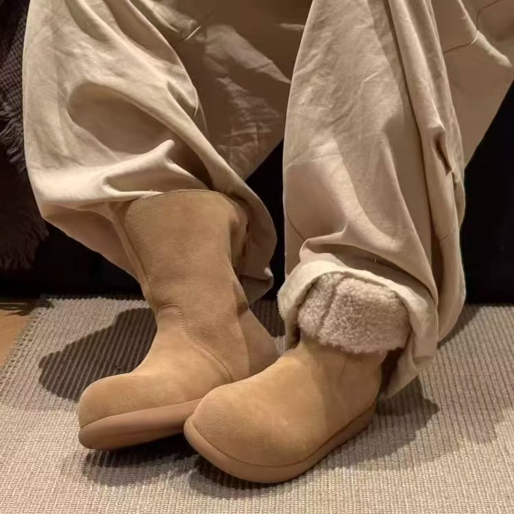2025冬季新款厚底雪地靴加绒加厚