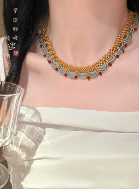 唐宋美学！新中式国风复古choker颈链项链女款2026新款蕾丝锁骨链