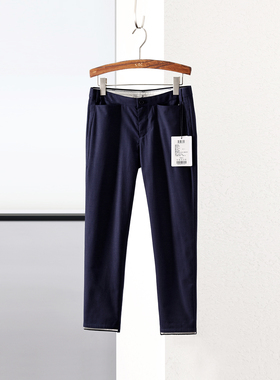 ise专柜正品蓝色轻薄款满天星自然腰休闲九分小脚裤P1730607-989