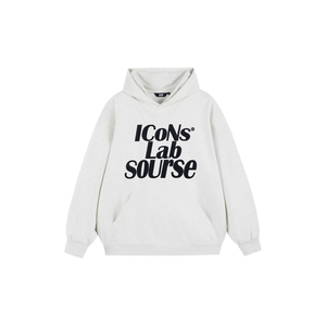 ICONS Lab 美式基础字母印花三行文字重磅宽松连帽卫衣男女同款