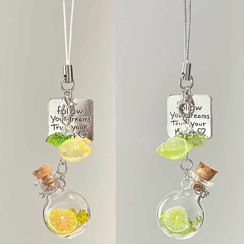 柠檬挂件钥匙扣小清新手作串珠书包背包挂绳百搭相机挂饰手机链女