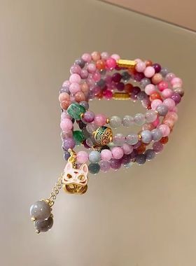 新中式假面狐狸多层手链女2025新款小众轻奢多圈高级感手串送闺蜜