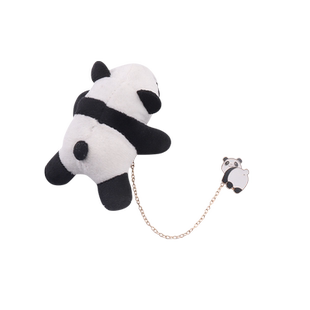趴在肩上熊猫胸针可爱卡通毛绒恐龙别针情侣包包趴趴熊配饰挂件女