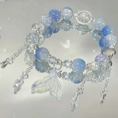 人鱼陷落鱼尾流苏蝴蝶手链