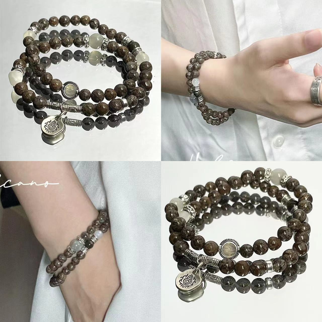 新中式王也双层叠戴手串