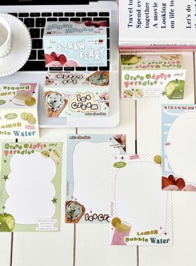 2025新款原创美式甜品系列出卡卡头硬纸板卡背保护小卡卡片打包材料礼包OPP袋套装自封袋小红书同款推荐博主