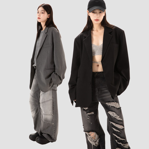 百搭休闲西装外套宽松