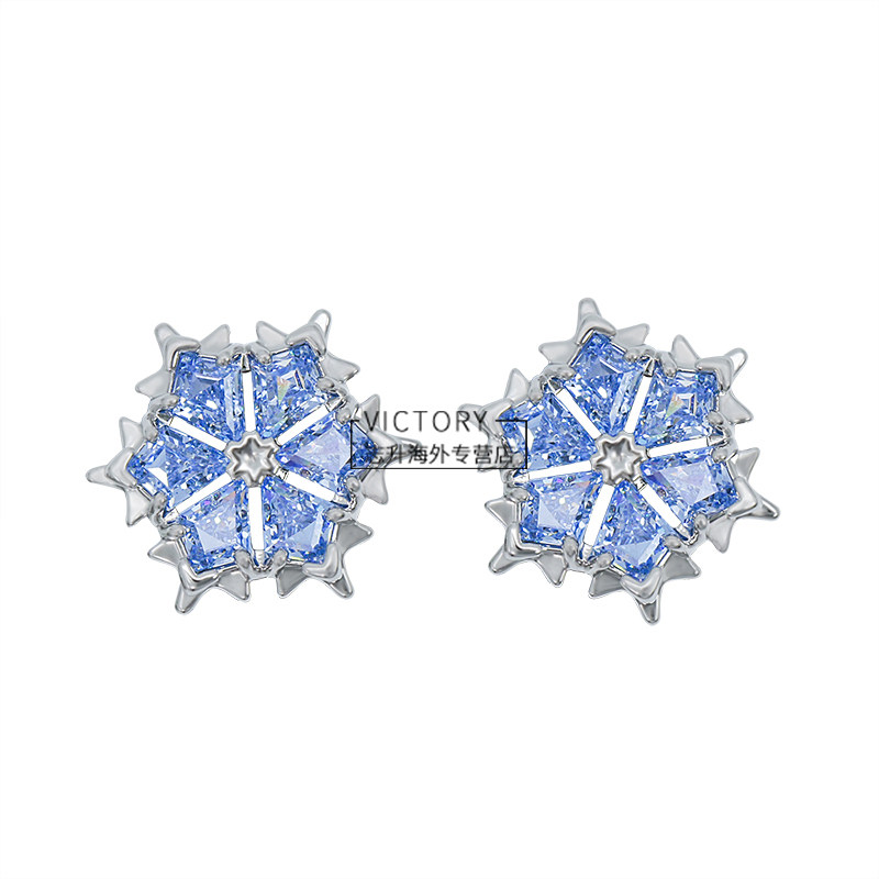 Swarovski/施华洛世奇2025款蓝色雪花女士耳钉5734242