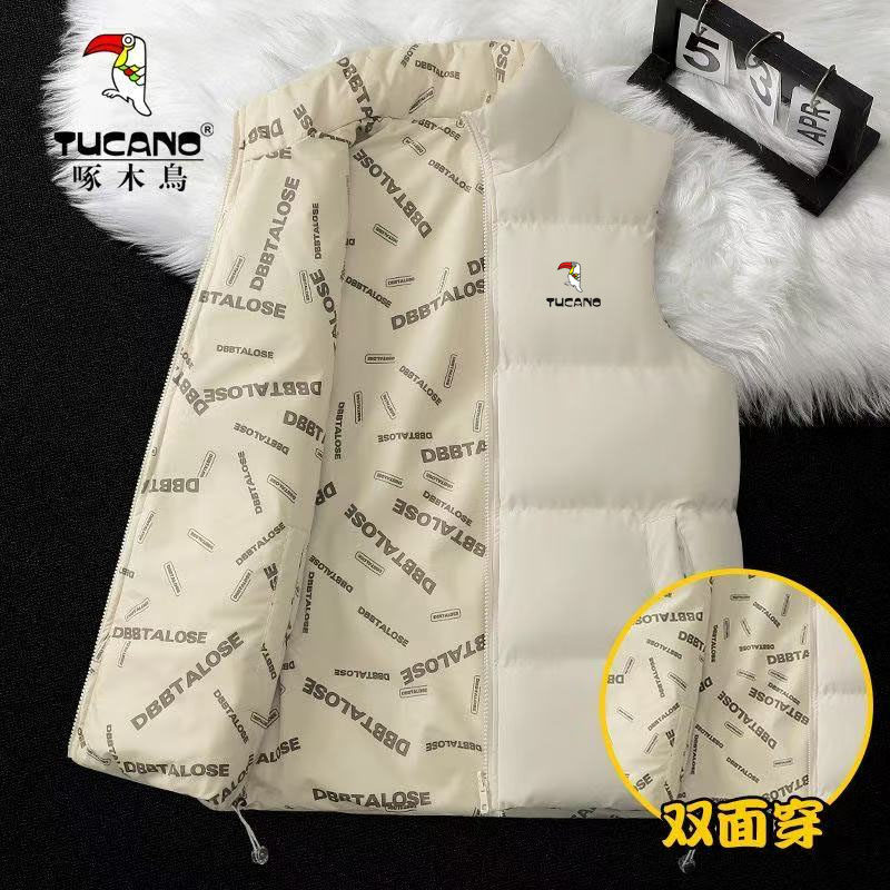 啄木鸟双面穿马甲男士秋冬季加厚保暖休闲坎肩背心情侣款立领外套,男装,常规马甲,淘宝优惠券,粉丝福利购,淘宝优惠卷