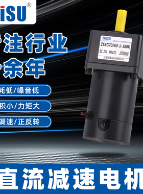 36w直流齿轮马达大功率大扭矩减速电机微型变速马达ZSBG70F60-1
