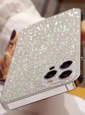 适用苹果16promax闪粉后屏膜iphone17手机镜头边框14全包磨砂背膜15pro+背膜贴纸12改色16e手机贴膜13pm彩膜