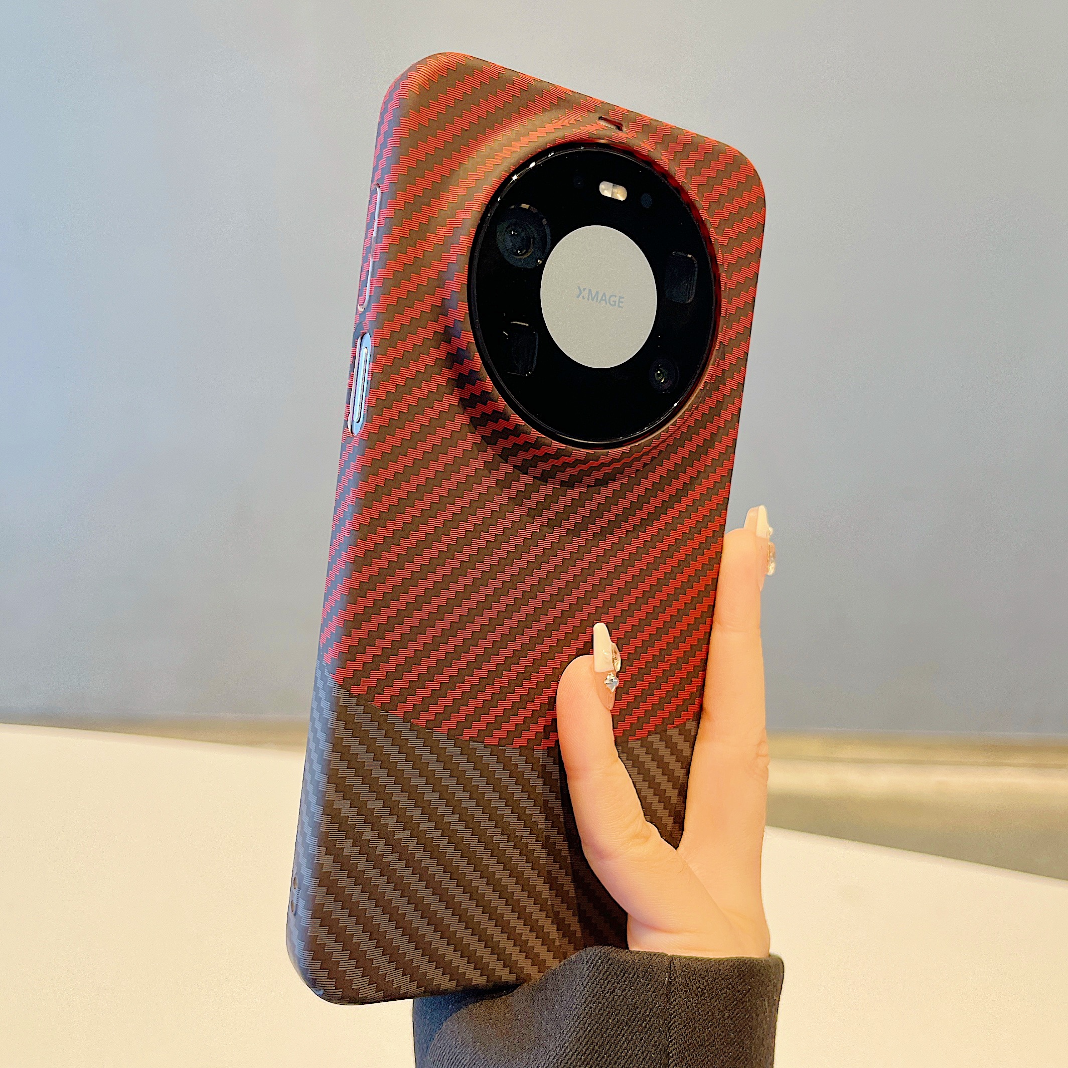 适用华为mate80碳纤维纹手机壳