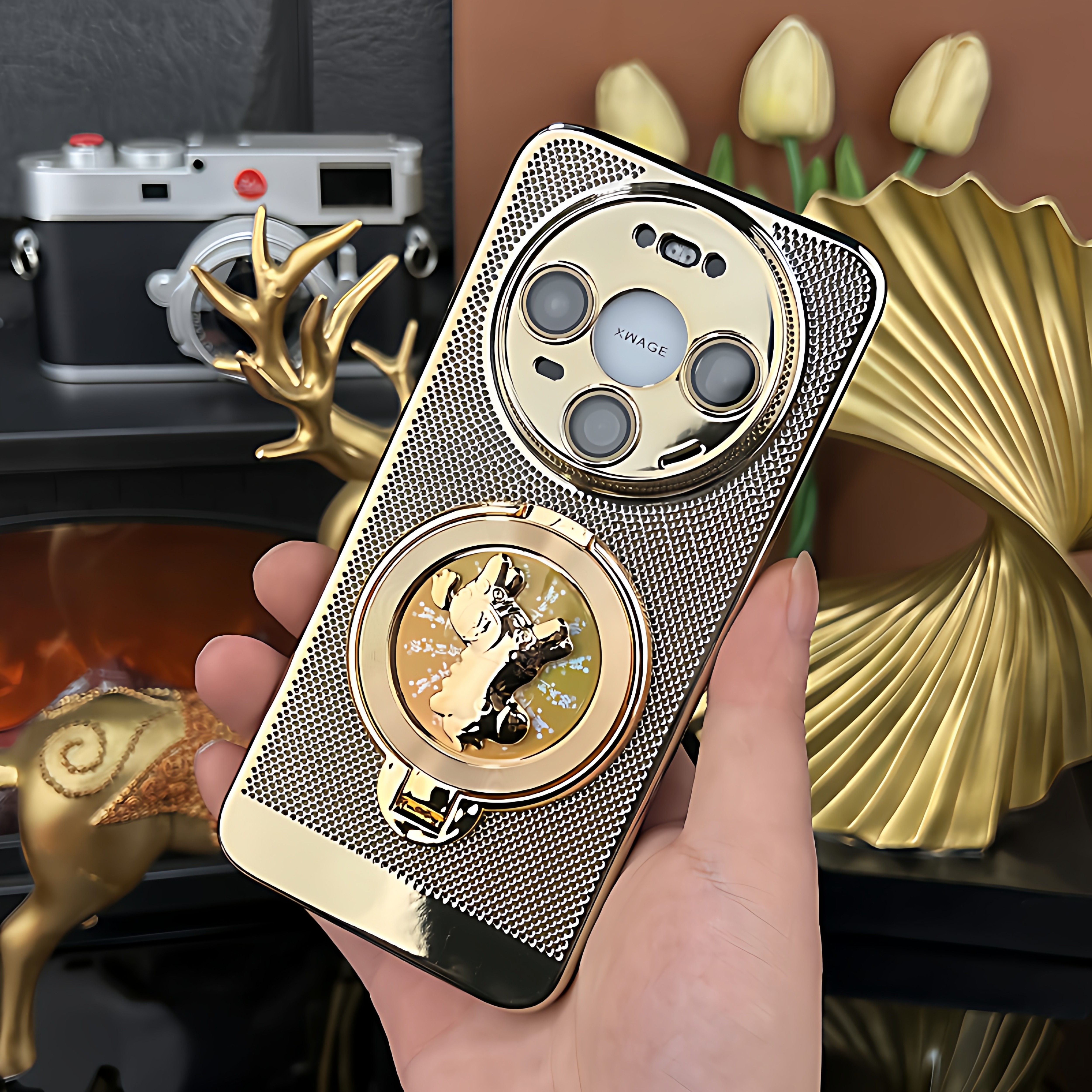 小马解压陀螺支架镜头膜网格适用华为mate80promax手机壳