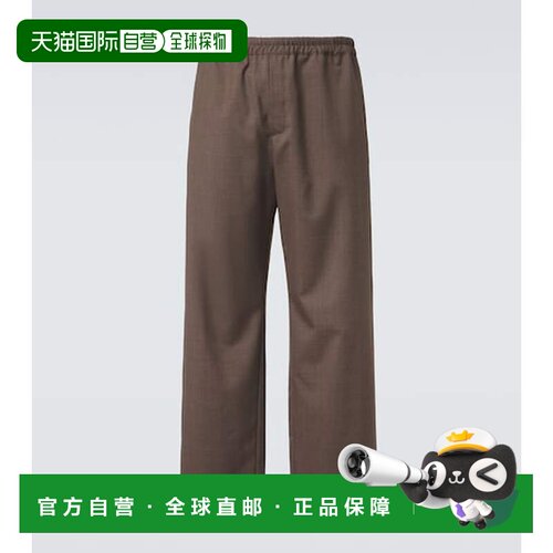 香港直邮The Row 男士 Ari 羊毛阔腿裤 brown棕色 舒适时尚