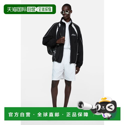自营欧洲直邮Acne Studios 男士黑色棉质刺绣技术夹克