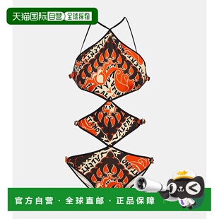 女士 华伦天奴 迷你花色丝质挂脖泳衣 香港直邮valentino 1h可退