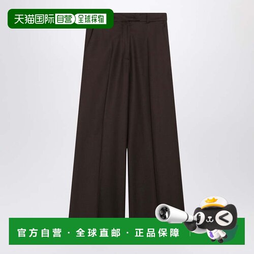 香港直邮The Frankie Shop 女士 Brickell 棕色法兰绒裤子 TTFS21
