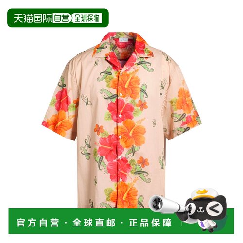 香港直邮Etro 艾特罗 男士 花纹衬衫 orange橙色 舒适时尚