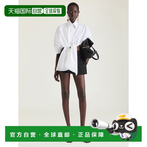 自营欧洲直邮Givenchy纪梵希 女士白色棉质不对称长袖衬衫
