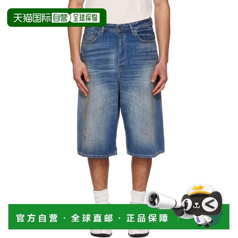 1h可退 香港直邮Acne Studios 艾克妮 男士 蓝色褪色牛仔短裤 BE0,男装,牛仔裤,淘宝优惠券,粉丝福利购,淘宝优惠卷