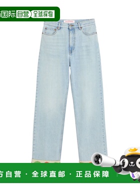 香港直邮Valentino 提花边牛仔裤 BDD18Y94W华伦天奴直筒裤